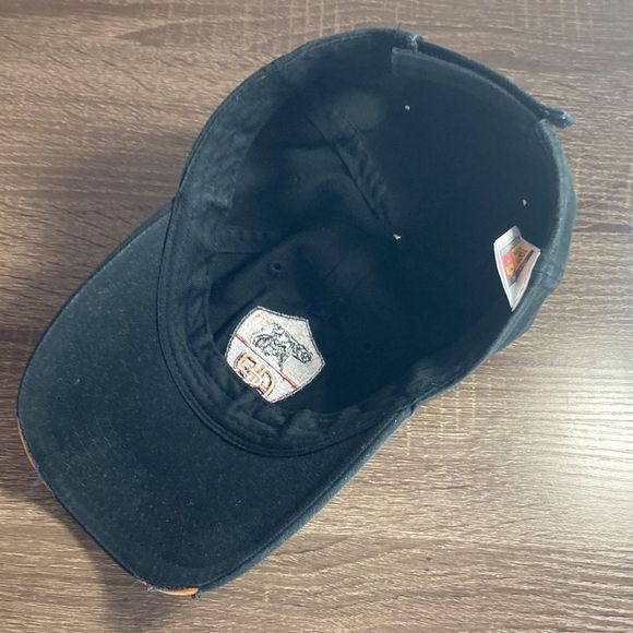 Mens A.S Roma Official Merch Hat Black& Orange Distressed - Picture 8 of 9